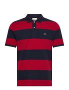 Block Stripe Polo Tops Polos Short-sleeved Red GANT