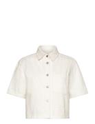 Ivy-Uta Over Ss Shirt White Pun Tops Shirts Short-sleeved White IVY Co...