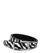 Zebra-Print Fur Belt Vyö Black Mango