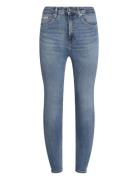 High Rise Super Skinny Ankle Bottoms Jeans Skinny Blue Calvin Klein Je...
