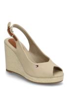 Flag High Wedge Espad Slingback Kiilakorkokengät Beige Tommy Hilfiger