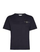 Embroidered Anchor Ss T-Shirt Tops T-shirts & Tops Short-sleeved Navy ...