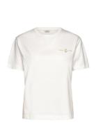 Embroidered Anchor Ss T-Shirt Tops T-shirts & Tops Short-sleeved White...