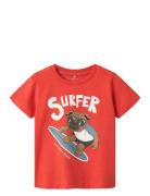 Nmmfrolle Ss Top Box Tops T-shirts Short-sleeved Red Name It