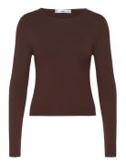 Fine-Knit Fitted Sweater Tops Knitwear Jumpers Brown Mango
