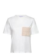 Short-Sleeved T-Shirt With Crochet Pocket Tops T-shirts & Tops Short-s...
