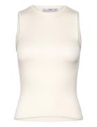 Sleeveless Fitted Knitted Top Tops T-shirts & Tops Sleeveless White Ma...