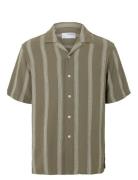 Slhrelax-Sal Shirt Ss Resort Tops Shirts Short-sleeved Green Selected ...