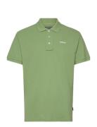 Outwashed Logo Pique Tops Polos Short-sleeved Green Sebago