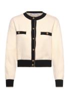 Knitted Cardigan With Double Trim Tops Knitwear Cardigans Beige Mango
