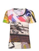 Collage Tops T-shirts & Tops Short-sleeved Multi/patterned Desigual