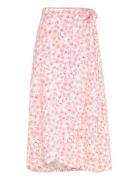 Peony Wrap Skirt Polvipituinen Hame Pink A-View