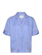 Ushi Tops Shirts Short-sleeved Blue Munthe