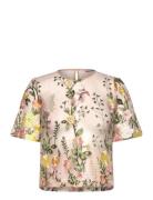 Fuschia Blouse Tops Blouses Short-sleeved Pink A-View