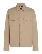 Cotton Nylon Shirt Jacket Tops Overshirts Beige Tommy Hilfiger
