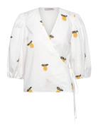 Rebekka Fruit Blouse Tops Blouses Long-sleeved White A-View