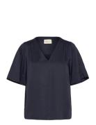Ss Blouse Tops Blouses Short-sleeved Navy GANT