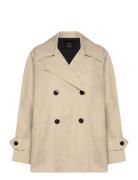 Short Double-Breasted Trench Coat Trenssi Takki Beige Mango
