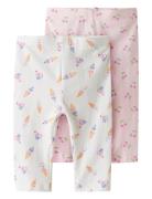 Nmfvivian 2P Aop Capri Legging Bottoms Leggings White Name It