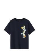 Nkmmat Pokemon Nreg Ss Top Box Sky Tops T-shirts Short-sleeved Navy Na...