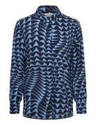 Printed Relaxed Fit Shirt Tops Shirts Long-sleeved Blue Scotch & Soda