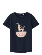 Nmfvix Ss Top Tops T-shirts Short-sleeved Navy Name It