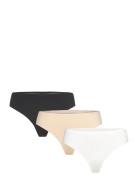 Seamless String W Lace 3-Pack Stringit Alusvaatteet Beige Missya