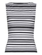 Sasia Rib Fitted Top Tops T-shirts & Tops Sleeveless Black French Conn...