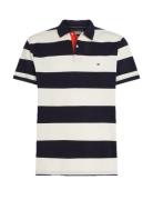 Blocking Contrast Placket Polo Tops Polos Short-sleeved Navy Tommy Hil...