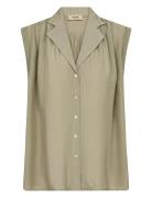 Mmzuno Sl Blouse Tops Blouses Sleeveless Khaki Green MOS MOSH