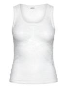 Sheer Lace Sleeveless Tank Top Tops T-shirts & Tops Sleeveless White M...