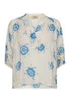 Mmaleyna Floralisal Blouse Tops Blouses Short-sleeved Cream MOS MOSH