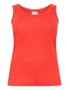 Kccarina Tank Top Tops T-shirts & Tops Sleeveless Orange Kaffe Curve