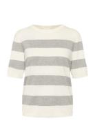 Kalizza Striped Knit Tops Knitwear Jumpers White Kaffe