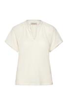 Fqlavina-Tee Tops T-shirts & Tops Short-sleeved Cream FREE/QUENT