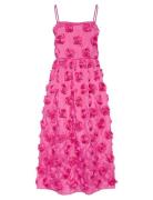 Yasrossie Strap Midi Dress - Ka Event Polvipituinen Mekko Pink YAS