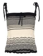 Maia Ecru Tricot Top Tops T-shirts & Tops Sleeveless Black ALOHAS