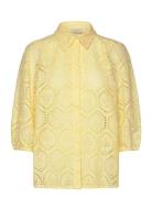 Fqagy-Shirt Tops Shirts Long-sleeved Yellow FREE/QUENT