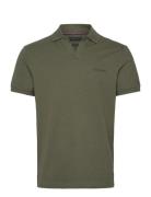 Cotton Linen Terry Reg Polo Tops Polos Short-sleeved Khaki Green Tommy...