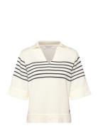 Freja Striped Top Tops Knitwear Jumpers White BUSNEL