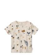 Apia Printed Shortsleeve T-Shirt Tops T-shirts Short-sleeved Beige Lie...