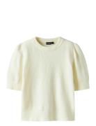 Nlflodet Ss Short Puff Knit Tops Knitwear Pullovers Cream LMTD