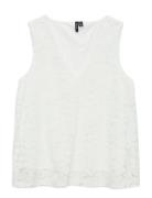 Vmh Y Lace Sl V-Neck Top Wvn Ga Tops T-shirts & Tops Sleeveless White ...