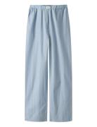 Nlfhelles Poplin Wide Pant Bottoms Trousers Blue LMTD