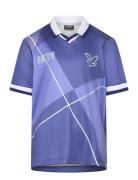 Over D Print Argyle Polo Shirt Tops T-shirts Short-sleeved Blue Lyle &...