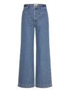 Trousers Denim Wide Patch Mid Bottoms Jeans Wide Blue Lindex