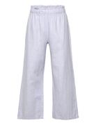 Trousers Wide Cropped Linen Bottoms Trousers Blue Lindex