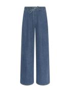 Mschjolene Elena Pants Bottoms Trousers Wide Leg Navy MSCH Copenhagen