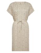 Sc-Felicity Aop Polvipituinen Mekko Beige Soyaconcept