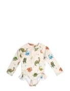 Vilje – Uv-Dragt 3-4 År – Dino Beach Uimapuku Uima-asut Cream Filibabb...